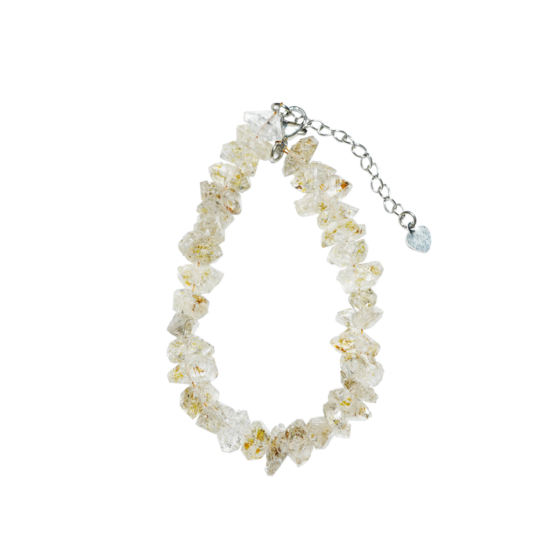 Petroleum Herkimer Diamond Bracelet (Raw cut)