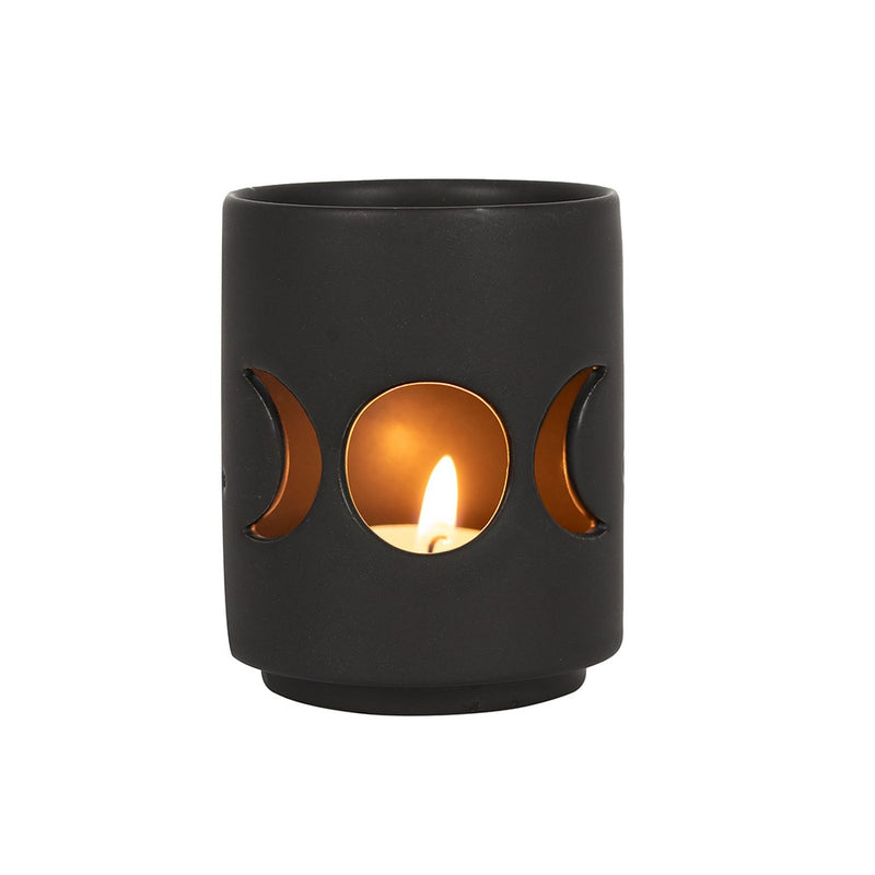 Black Triple Moon Cutout Tealight Holder