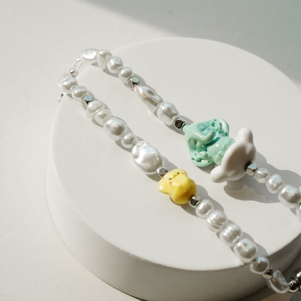 Mint Ganesha + Yellow musika Phone Strap