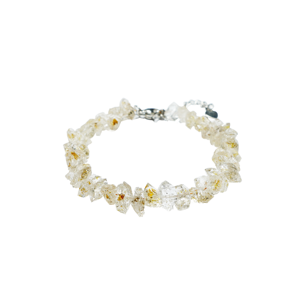 Petroleum Herkimer Diamond Bracelet (Raw cut)