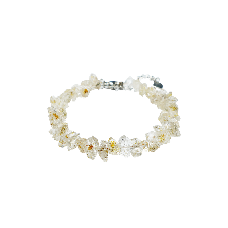 Petroleum Herkimer Diamond Bracelet (Raw cut)