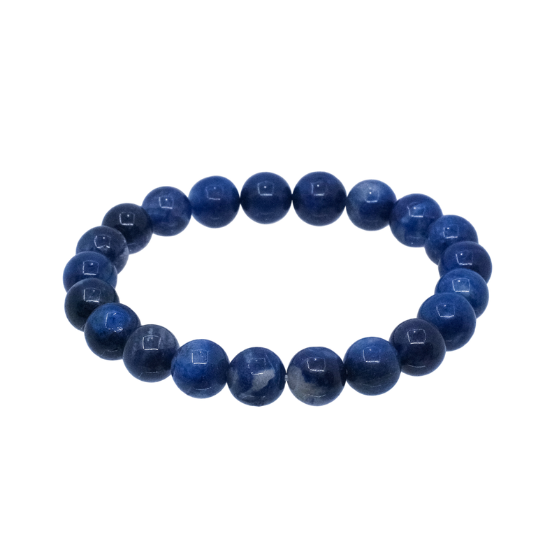 Dumortierite Rutilated Quartz Bracelet