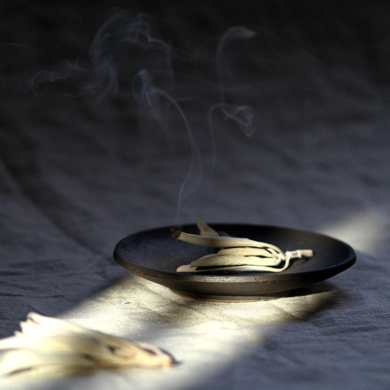 Black Incense and smudge dish