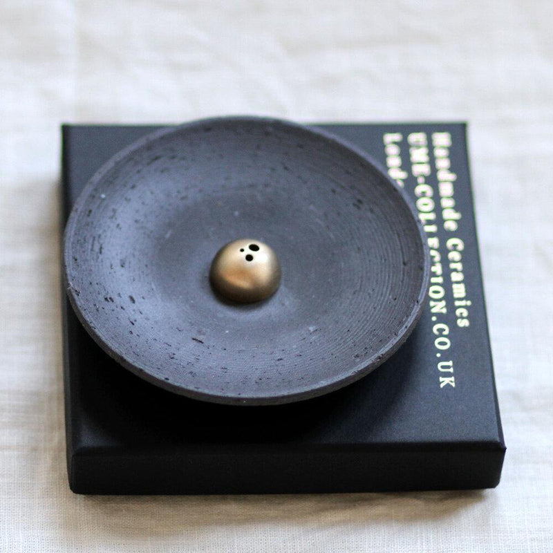 【手工線香座】Black Incense and smudge dish 