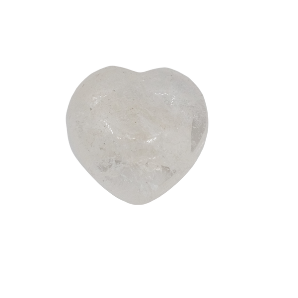 White Quartz Heart Shaped Tumbled Stone