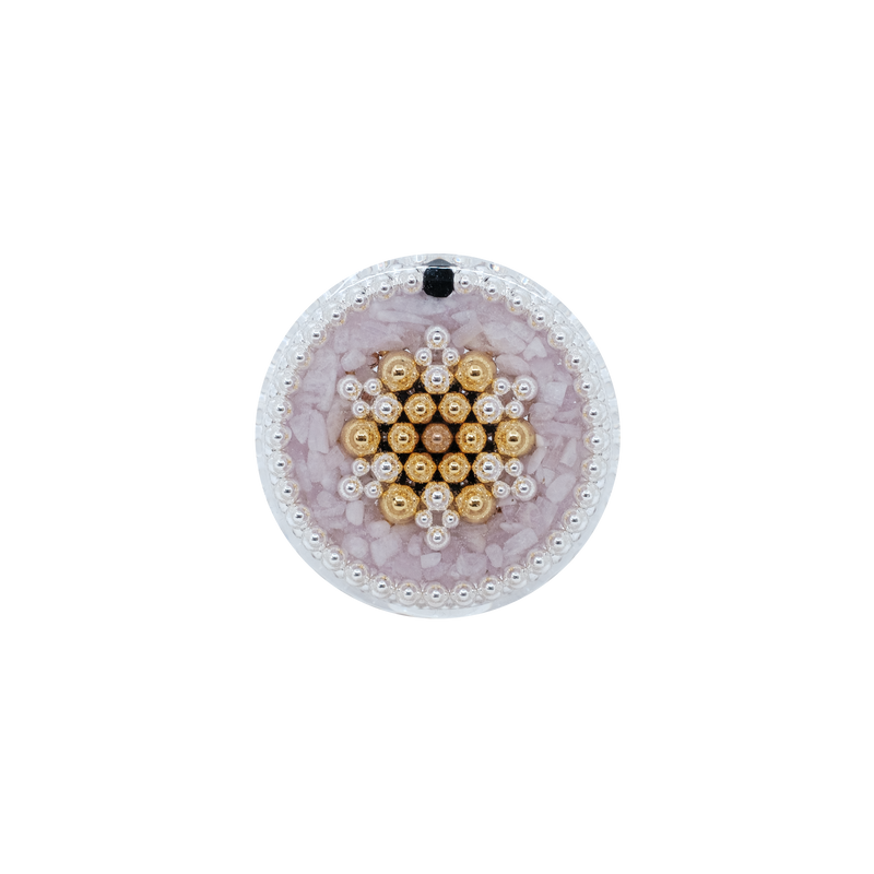 Wheel of Life - Kunzite with Nanocarbon and Silver (2022 version)