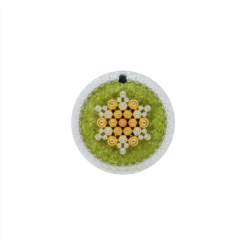 Wheel of Life - Olivine with Nanocarbon and Silver (2022 version)