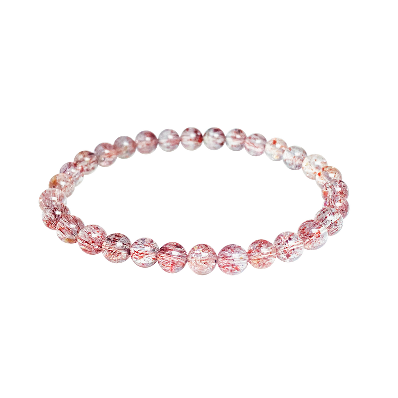 Strawberry Quartz Redcurrant Super Seven Bracelet